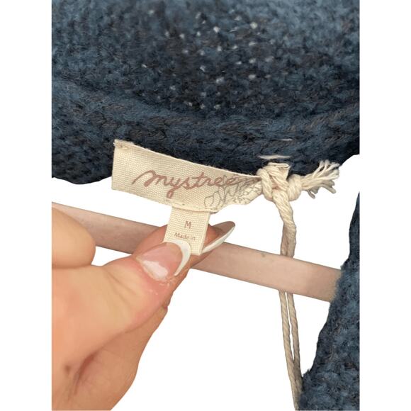 NWT Mystree Fisherman Cable Knit Grandma Grandpa Navy Cardigan - Picture 2 of 7